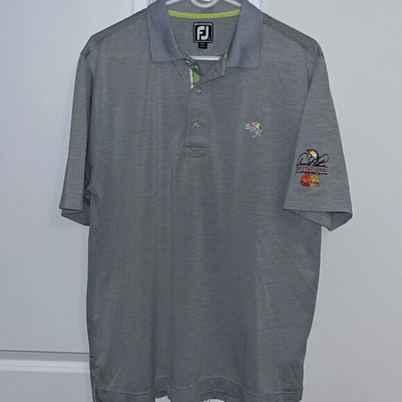 FJ Footjoy Gray men’s Bay Hill Arnold Palmer Mastercard Polo Golf Shirt L